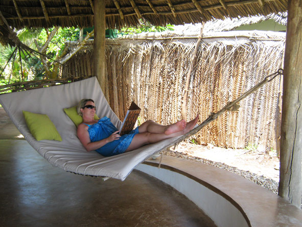 Maureen Stover - relaxing in Zanzibar